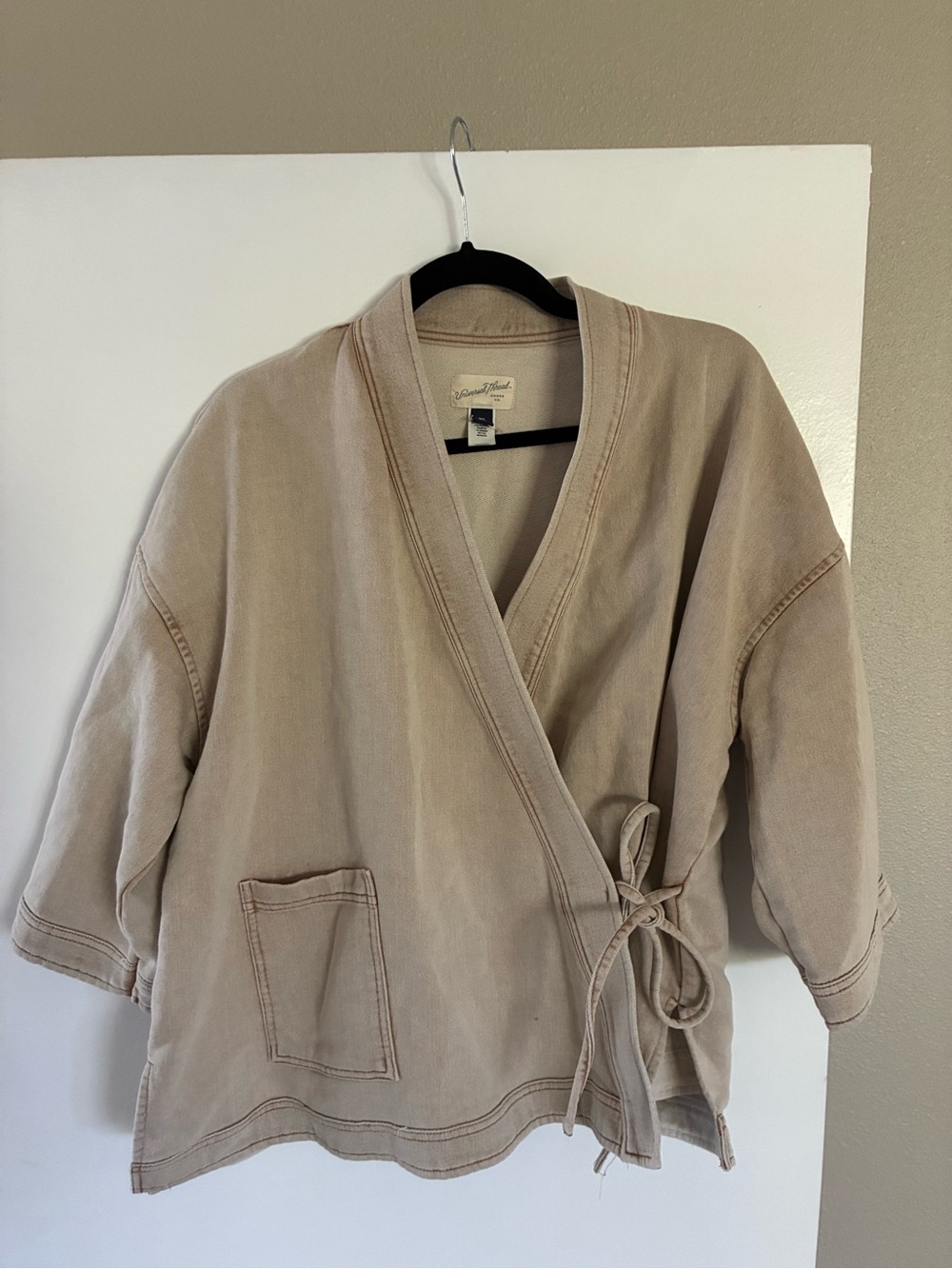 Neutral Beige Wrap Top